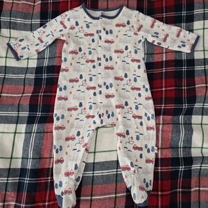 Cozy Train Print Kids Footie Pajamas